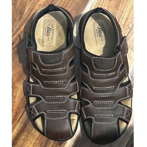 GH Bass & Co Mens Sandals Brown Closed Toe Strap 70-81859 Size 11M